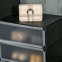 Mobile Scarpiera Modulare Salvaspazio, 12 Cubi 45x35x16 cm in Acciaio e PP, Nero e Bianco