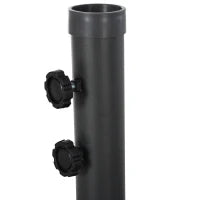 Base per Ombrellone da Giardino in HDPE, Basamento per Ombrellone, Supporto per Ombrelloni 48mm, Riempibile con 60 kg di Acqua e 72 kg di Sabbia, 80x80x56cm, Nero
