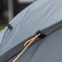 Lettino da Campeggio con Tenda Letto Rialzato per 2 Persone, Tenda a Cupola con Materasso Gonfiabile Incluso, Borsa da Trasporto, 200 x 146 x 159 cm, Grigio