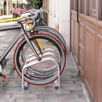 Rastrelliera Portabiciclette Parcheggio per 3 Biciclette Tubi d'acciaio