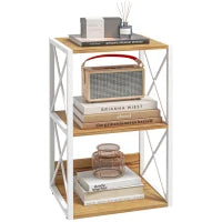 Mobiletto Scaffale per Soggiorno Cucina, Bagno 3 Ripiani Salvaspazio Legno 40x35x72.5cm