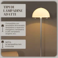 Lampada a Piantana Moderna con Paralume a Doppio Strato, in Metallo e Acrilico, Ø35x150 cm, Bianca
