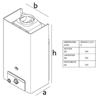 Hermann scaldabagno opalia c 11/1 lix low nox 16,9kw camera aperta gpl bianco
