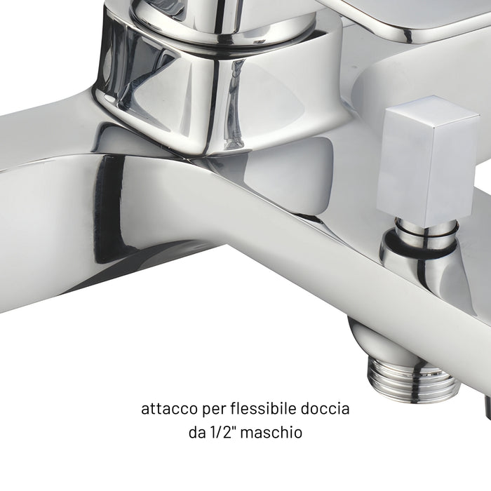 Miscelatore esterno vasca francia con deviatore rubinetto monocomando cromato ogomondo *** confezione 1
