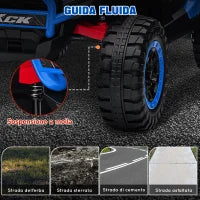 Macchina Elettrica per Bambini 3-8 Anni 24V con Guida Manuale e Telecomando, Velocità 5-7km/h, Blu