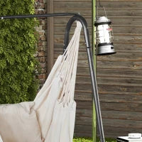Sedia a dondolo da giardino con supporto, sedia sospesa con cuscino, bracciolo, ganci, crema bianco