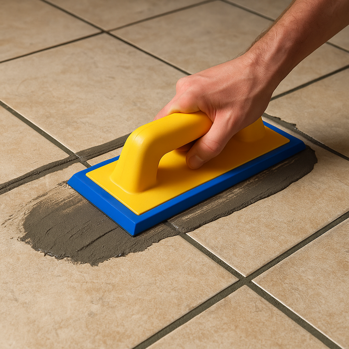 Spatola fuga doppio profilo gomma intercambiabile azzurrina 95x245 mm