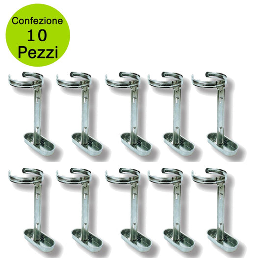 Multipack 10 pezzi abbeveratoio portabottiglie per gabbie da conigli o volatili modello zincato
