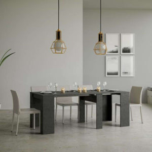 shopinnovativo- Consolle allungabile 90x48/204 cm Basic Small antracite spatolato