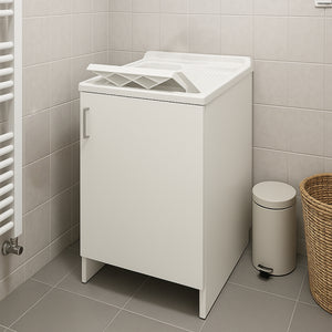 Mobile lavanderia bianco lavabo resina 45x50x85 asse lavaggio cm anta singola