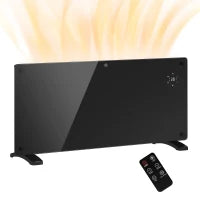 Riscaldatore a Convezione 2000W Temperatura Regolabile con Telecomando, Timer 24h e Settimanale, Nero