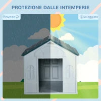 Cuccia per Cani di Taglia Media e Grande max 30kg in PP Impermeabile, 84.2x98.2x82 cm, Blu