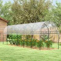 Serra da Giardino, Serra per Pomodori con 5 Archi in Acciaio, Copertura in PE, 6 x 1.23 x 1.71 m, Trasparente