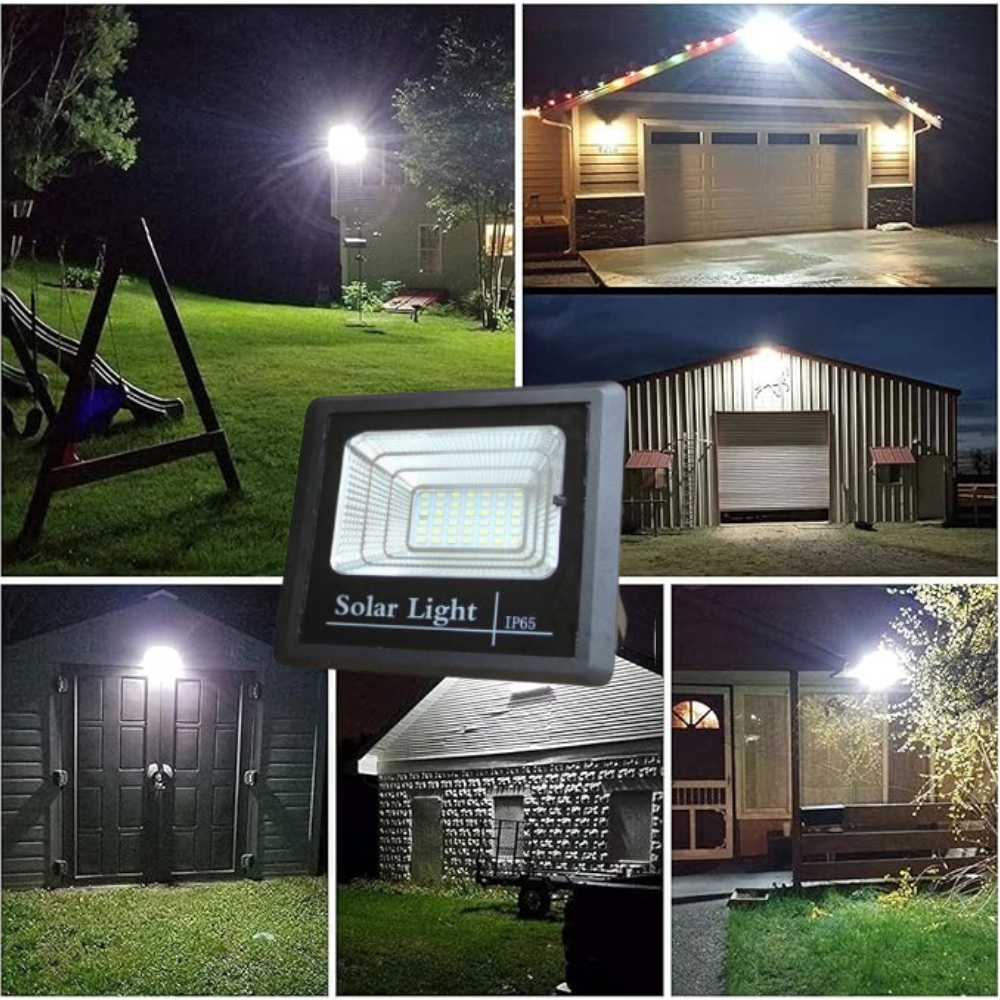 Proiettore led ad energia solare con pannello solare + telecomando luce fredda *** potenza 20w, confezione 1