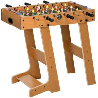 Calcio Balilla Pieghevole in Legno con 6 Aste, 18 Giocatori e Segnapunti, 69x37x70cm