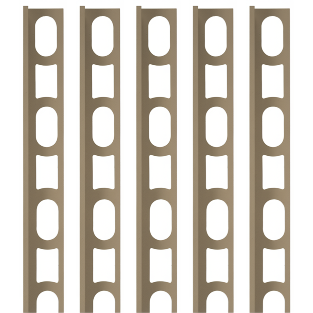 Profili in alluminio verniciato colore seta 134 a l per finitura parete proangle *** pezzi 5 pz, confezione 1