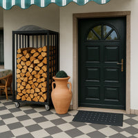 Legnaia portalegna su ruote in acciaio antracite eco 80x80xh190 cm