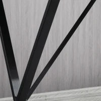 Bancone Bar Tavolo Alto Stile Industriale Effetto Marmo, Legno e Acciaio 120x60x102 cm, Nero