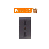 Multipack da 12 prese sicurezza 2p 10-16a+t colore grigio