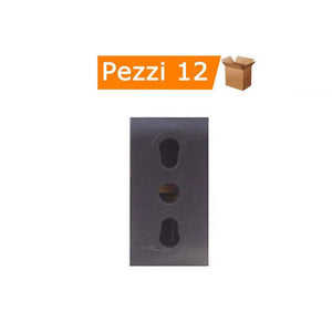 Multipack da 12 prese sicurezza 2p 10-16a+t colore grigio