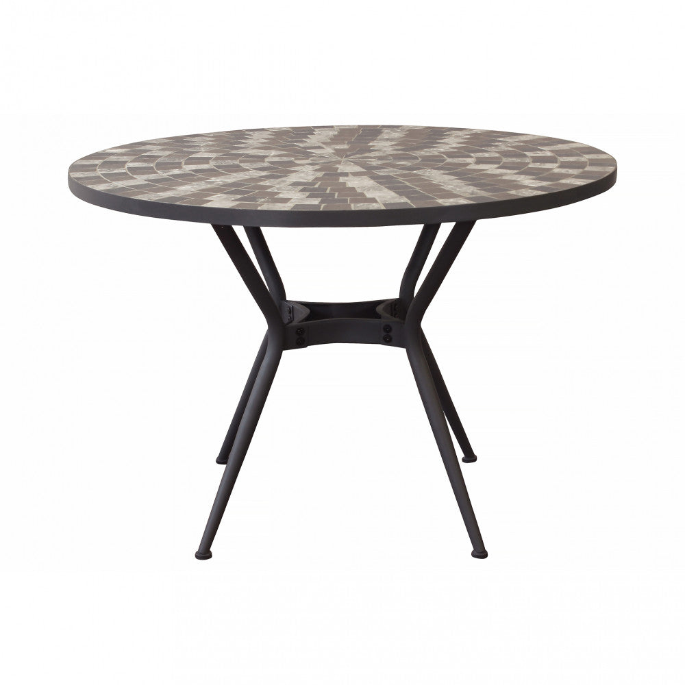 Tavolo Ceramica E Ferro Verniciato Rotondo Zefiro Ø 110 Cm