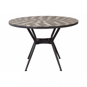 Tavolo Ceramica E Ferro Verniciato Rotondo Zefiro Ø 110 Cm