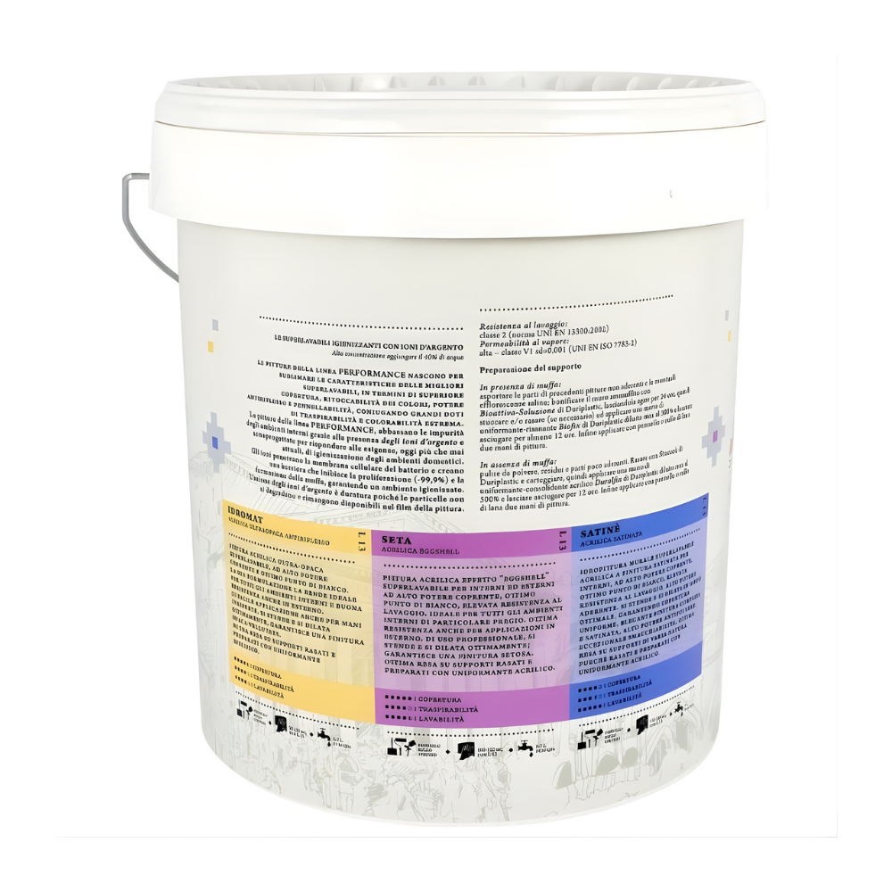 Performance seta pittura igienizzante superlavabile effetto eggshell *** formato 13 lt, confezione 1