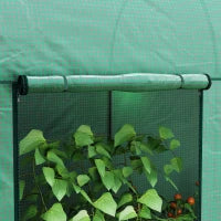 Serra da Giardino 2 M² Serra per Pomodori 2 Porte Zip Avvolgibili Acciaio PE Alta Densità Anti UV, 2 x 1 x 1,78 M, Verde