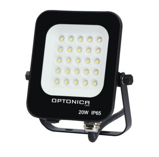 Proiettore led 20 watt slim metallo nero ip65 equivalente 115 watt temperatura colore lampada 6000k bianco freddo