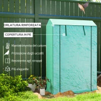 Serra da Giardino a 3 Livelli con Copertura in PE Anti-UV e Porta Avvolgibile, 100x40x150 cm, Verde