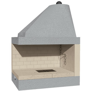 Camino legna prefabbricato refrattario focolare aperto reversibile ds100 ref