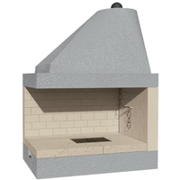 Camino legna prefabbricato refrattario focolare aperto reversibile ds100 ref