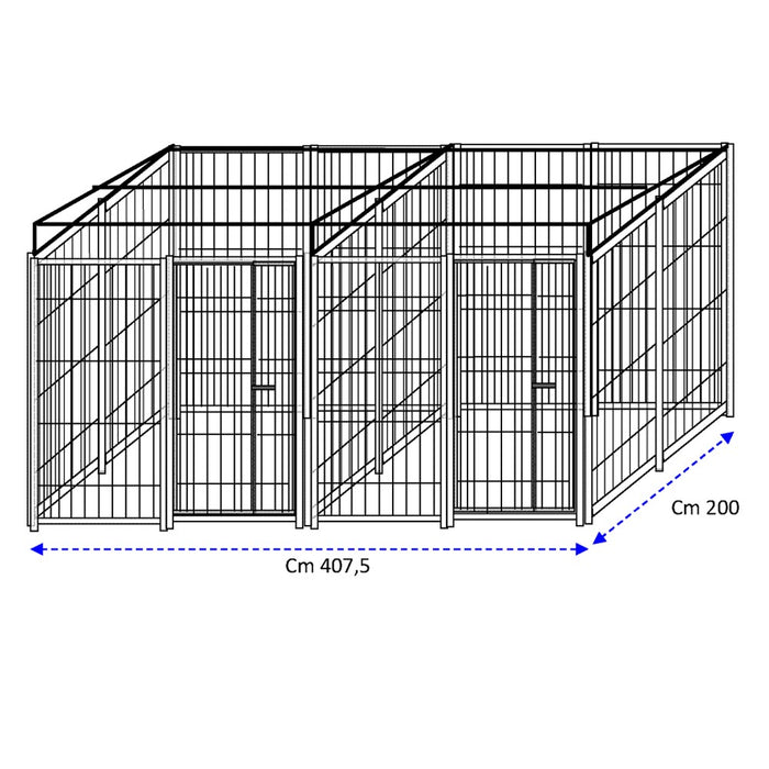 2 box in linea da 2x2 metri con predisposizione alla copertura con zincatura a caldo