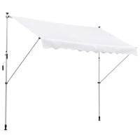 Tenda da Sole a Bracci 3x1.5m con Manovella e Struttura Telescopica, Bianco