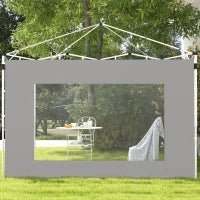 Set di 2 Laterali per Tenda, Gazebo 295 x 195 cm, Pareti di Ricambio in Tessuto per Pergola da 6 x 3 o 3 x 3 M, Grigio