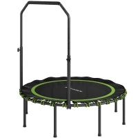Trampolino Fitness con corrimano regolabile, per Interni ed Esterni, in Acciaio e Plastica, Verde