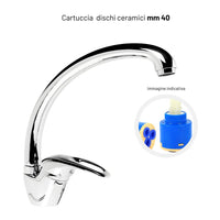 Miscelatore rubinetto per lavello cucina erogazione orientabile *** finitura- cromo lucido, confezione 1