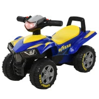 Quad Giocattolo per Bambini 18-36 Mesi con Licenza GOODYEAR con Luci e Suoni Realistici, Blu e Giallo, 60x31x42cm