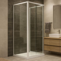 Ogomondo box cabina doccia corner 3 lati cristallo temprato trasparente 80x80x80