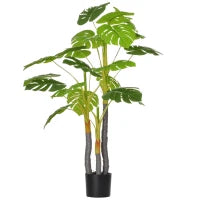 Monstera Pianta Artificiale per Interno ed Esterno, Pianta Finta Realistica con 20 Foglie, 120cm