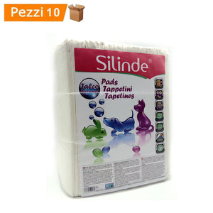 Multipack da 10 confezioni silinde tappetini per cani assorbenti igienici al talco adesivi 60x90 cm