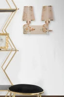 Lampada Da Muro Glam Ring Doppia Cm 32X18X27