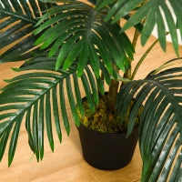 Palma in Plastica Decorativa con 20 Foglie, Pianta Finta con Vaso per Interno ed Esterno Alta 140cm