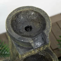 Fontana da gGardino d'Ornamento Zen con Portata Regolabile, Pompa ad Immersione Inclusa, 25L x 24l x 60H cm, Resina, Nero