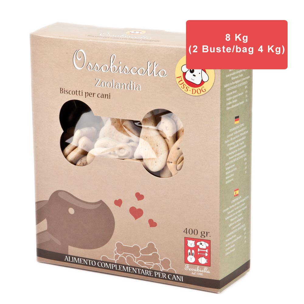 Biscotti per cani animaletti golosi fuss dog 16 kg (4 buste)