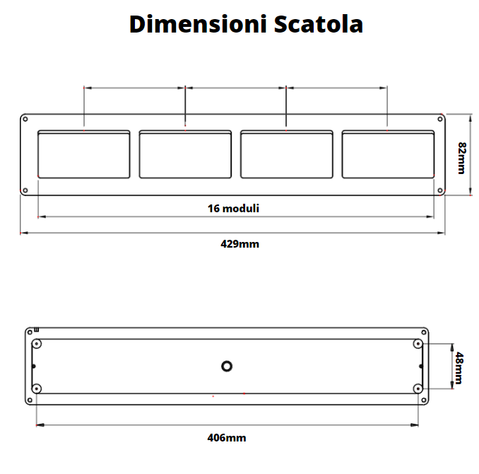 Gewiss scatola parete grigia ip40 16 posti gw27008