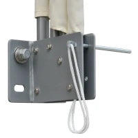 Tenda Frangivista a Ventaglio Salvaspazio e Richiudibile in Alluminio e Poliestere, 140x10x140cm Bianco Crema