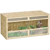 Terrario in Legno OSB per Rettili con Porta Scorrevole in Vetro, 100 x 47 x 47 cm, Naturale