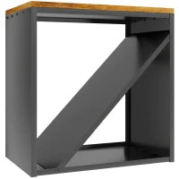 Portalegna 2-in-1 da interno rialzato con divisore metallo, 58 x 36 x 60 cm Nero
