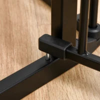 Cancellino per Cani Taglia Piccola e Media Pieghevole a 5 Pannelli, in Metallo e Plastica, 300x3x74.5 cm, Nero